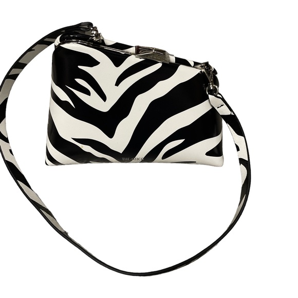 The Attico Black White Zebra Midnight clutch shoulder bag - Picture 3 of 12